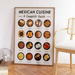 Mexican Food Art Print, Cuisine Wall Art, Poster, Recipe Kitchen Retro Gift A1/A2/A3/A4 - thumbnail 2