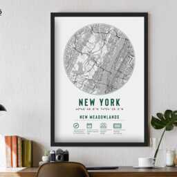 New York Jets Meadowlands Stadium Map Print Unique Framed Gift - For Him Dad Brother Granddad Uncle American Football Poster Decor - thumbnail 2