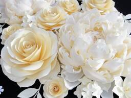 Large Crepe Paper Flower Wall Decor Set, Peony, Rose, Lily - thumbnail 1