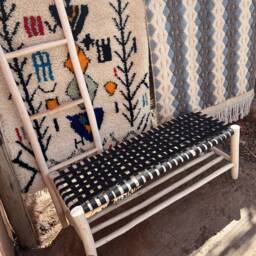 Moroccan Wooden Handmade Storage Bench - thumbnail 2