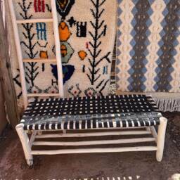 Moroccan Wooden Handmade Storage Bench - thumbnail 3