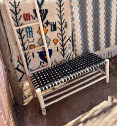 Moroccan Wooden Handmade Storage Bench - thumbnail 1