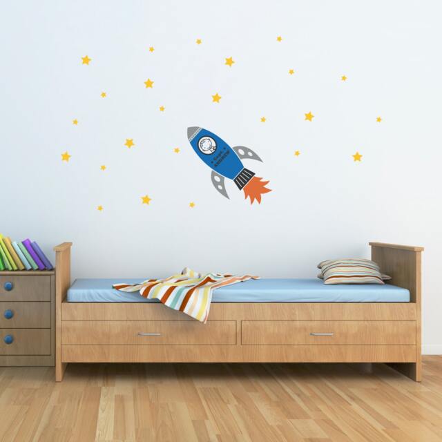 Personalized Rocket Wall Decal Boys Name Vinyl Art - image 1