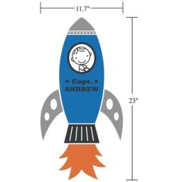 Personalized Rocket Wall Decal Boys Name Vinyl Art - thumbnail 2