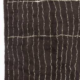 Handmade Brown Beni Ourain Rug Moroccan Berber Design - thumbnail 4