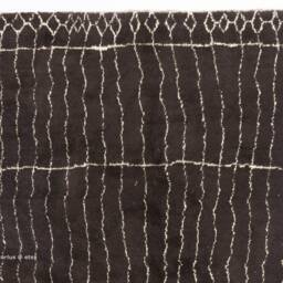 Handmade Brown Beni Ourain Rug Moroccan Berber Design - thumbnail 3