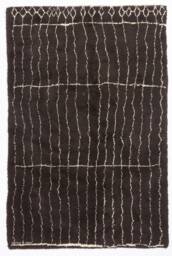 Handmade Brown Beni Ourain Rug Moroccan Berber Design