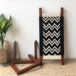 Entryway Bench Wooden With Woven Rope Indian Weaving Style Handmade Charpai - thumbnail 3