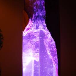 Blue Resin Night Lamp Olive Wood Epoxy Bedside Light - thumbnail 2