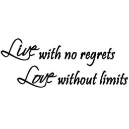 Live With No Regrets, Love Without Limits Wall Decal Inspirational Quote Home Decor Vinyl - Vwaq - thumbnail 2