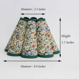 Handmade Floral Fabric Lampshade With Green Trim-115# - thumbnail 2