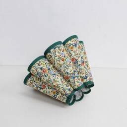 Handmade Floral Fabric Lampshade With Green Trim-115# - thumbnail 3