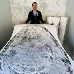 Large Sitka Spruce Tree Ring Woodcut Print Oregon Coast Wall Art - 52x60 Inches - thumbnail 3