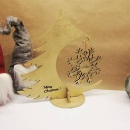Plywood Gold Christmas Tree, Personalized Ornaments, Eco-Friendly Tree Decorations, Ideas For Xmas Gift - thumbnail 2