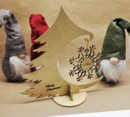 Plywood Gold Christmas Tree, Personalized Ornaments, Eco-Friendly Tree Decorations, Ideas For Xmas Gift - thumbnail 1