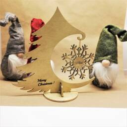 Plywood Gold Christmas Tree, Personalized Ornaments, Eco-Friendly Tree Decorations, Ideas For Xmas Gift - thumbnail 3