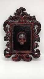 Framed Blackened Skull. in Gothic Style Frame - thumbnail 1