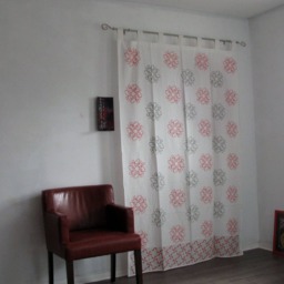 Hand Block Printed Cotton Tab Top Curtains, Loop Curtains, Boho , Bohemian Print, Pink Grey Shades.introductory Price - thumbnail 4