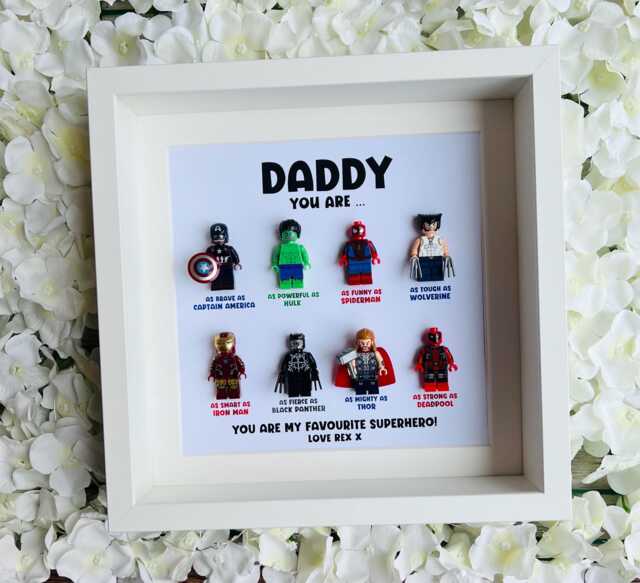 Dad Daddy Hero Gift Frame - M8 Father's Day, Christmas, Uncle, Grandad Unique Personalised Customised Gift - image 1