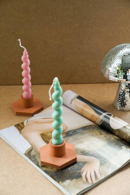 Handmade Concrete Candlestick Holder Geometric Taper Candle Stand - image 1