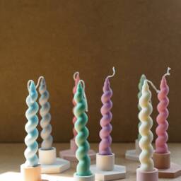 Handmade Concrete Candlestick Holder Geometric Taper Candle Stand - thumbnail 3