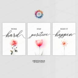 Home Office Prints - Set Of 3 Posters - Minimalist Desk Decor Work From Wall Art Red Wfh Gifts Coworker Workplace Pictures - thumbnail 2