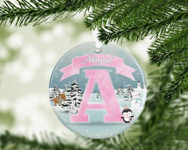 Baby's First 1st Christmas Personalised Pink Blue Kids Gift Present Keepsake Novelty Bauble Tree Xmas - image 1