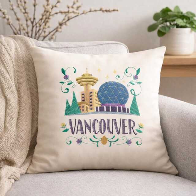 Vancouver - Embroidered Decorative Pillow Home Decor & Living - image 1