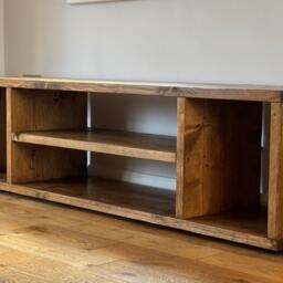 Handmade Reclaimed Wood Media Unit - Rustic Industrial Scaffold Board Tv Stand - thumbnail 3