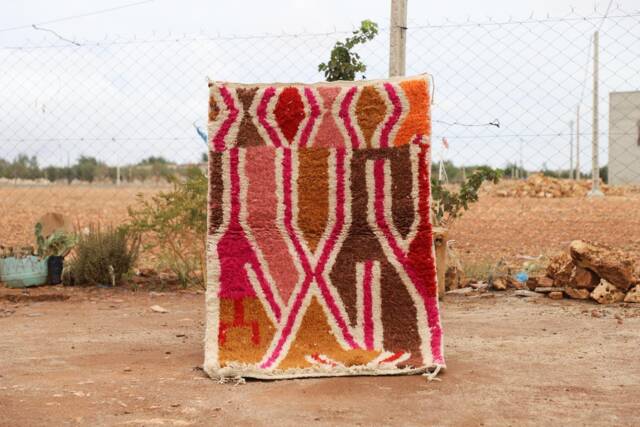 Custom Moroccan Wool Rug Handmade Boho Berber Carpet, Colorful Geometric Decor - image 1