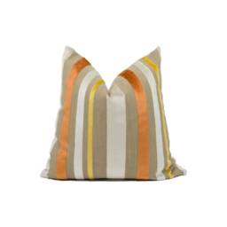 Designers Guild - Trasimeno Oyster Luxurious Cut Velvet Striped Cushion Cover Handmade Throw Pillow Designer Home D??cor - thumbnail 1