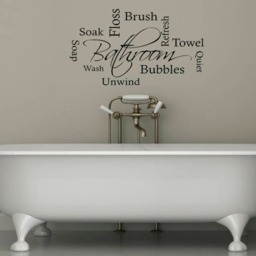 Bathroom Bubbles, Unwind & Soak Wall Art Sticker, Vinyl Decal, Modern Transfer, Home Decor - thumbnail 2