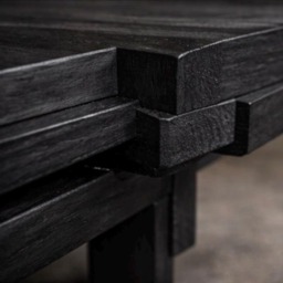 Brutalist Coffee Table Wood Modern Cubism - thumbnail 2