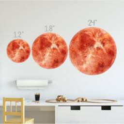 Planet Venus Watercolor Wall Decal Sticker Solar System Mural Outer Space Art Removable Peel & Stick Fabric - thumbnail 2