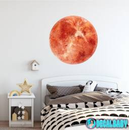 Planet Venus Watercolor Wall Decal Sticker Solar System Mural Outer Space Art Removable Peel & Stick Fabric - thumbnail 1