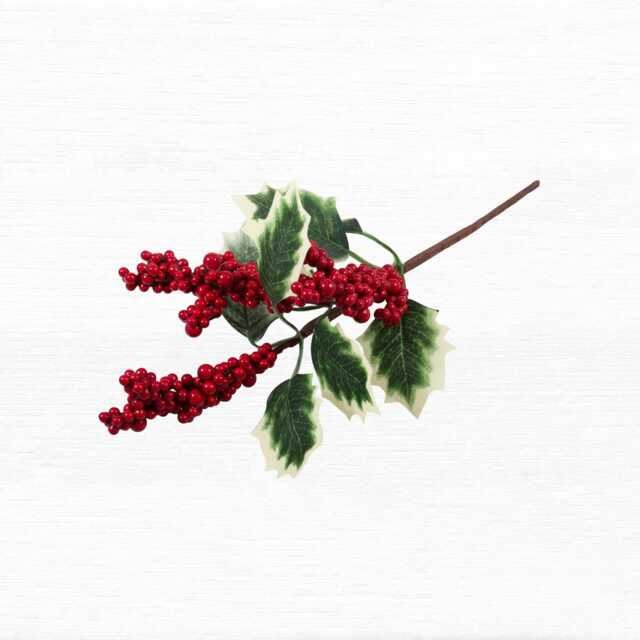 Artificial Ivy & Berries Branch - Red Berry Stem 30cm Christmas Wreath Craft Supplies - image 1