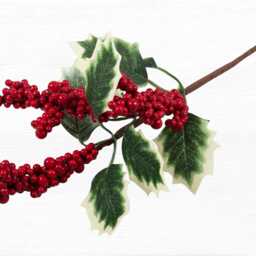 Artificial Ivy & Berries Branch - Red Berry Stem 30cm Christmas Wreath Craft Supplies - thumbnail 2