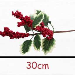 Artificial Ivy & Berries Branch - Red Berry Stem 30cm Christmas Wreath Craft Supplies - thumbnail 3