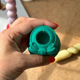 Handmade Christmas Candle Holder - Snowman Taper Ornament - thumbnail 4