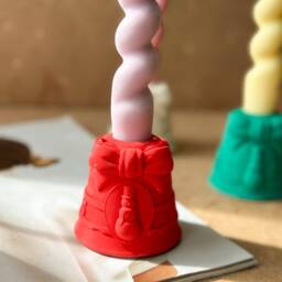 Handmade Christmas Candle Holder - Snowman Taper Ornament - thumbnail 2