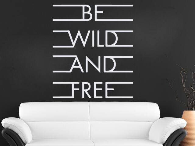 Wall Decals Quote Be Wild & Free Decal Vinyl Sticker Bedroom Interior Design Home Living Decor Art Murals Eg66 - image 1
