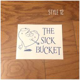 Sick Bucket Decal - Not Included Puke Vinyl Bathroom Children Fun For Accessory - thumbnail 2