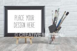"Frame Mockup - Brushes Styled Stock Photo Showcase Ratio 30cm X 20cm Or 11.75"" 8" - thumbnail 1