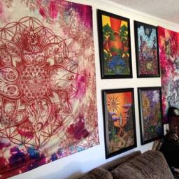 Ganesh Flower Of Life Tapestry - Cosmic Art, Sacred Geometry - thumbnail 3