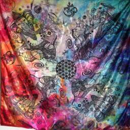 Ganesh Flower Of Life Tapestry - Cosmic Art, Sacred Geometry - thumbnail 4