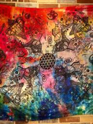 Ganesh Flower Of Life Tapestry - Cosmic Art, Sacred Geometry