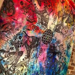 Ganesh Flower Of Life Tapestry - Cosmic Art, Sacred Geometry - thumbnail 2