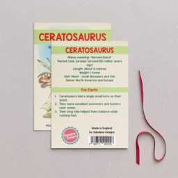 Wooden Ceratosaurus Dinosaur Christmas Tree Decoration, Birch Plywood Lover Gift, Keepsake, Watercolourart - thumbnail 2