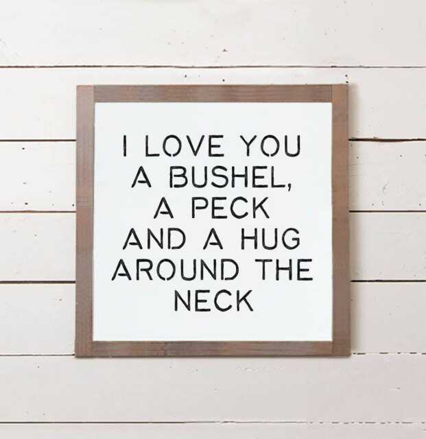 A Bushel & A Peck Small Wall Sign - Cute Signs, Signs With Sayings, Farmhouse Decor, Art, Southern Sayings - image 1
