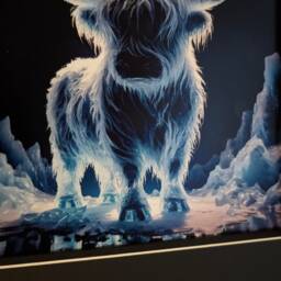 Highland Cow Ice Sculpture Print - Scottish Highlands, Framed Wall Art - thumbnail 3